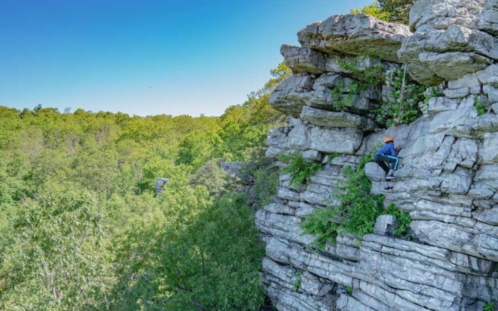 Rock climbing student chesapeake bay